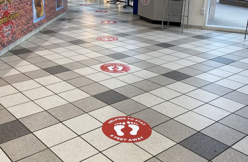 School Cafeteria Social Distancing Floor Decals