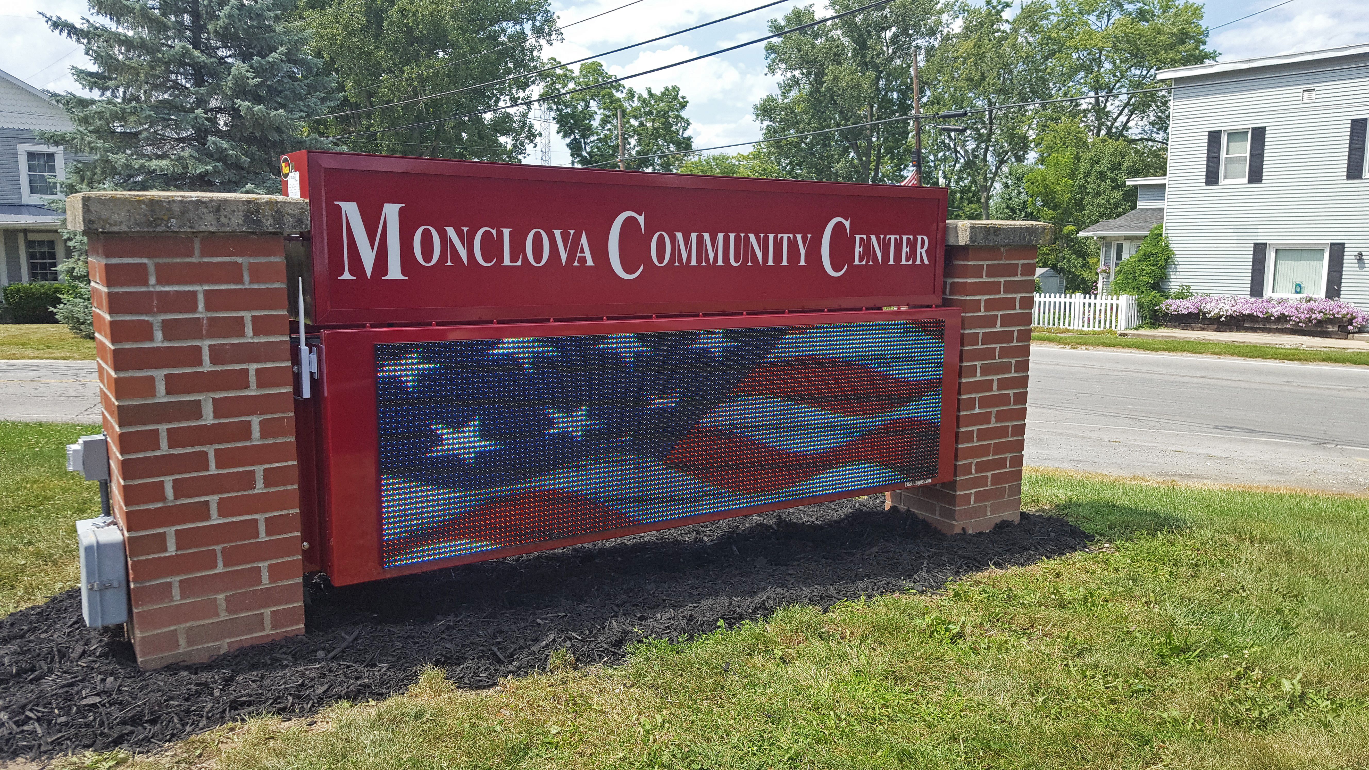 Digital monument sign for community center